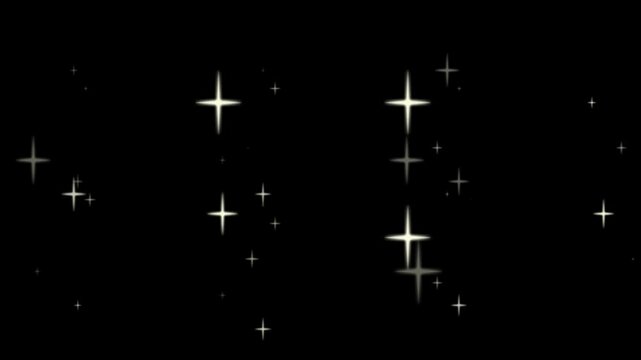 background with stars Motion graphics clip template with colorful lights animation. HD resolution with hyper realistic 4K black Background.