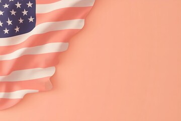 USA Flag on Pastel Background, stars, stripes, gradient, empty