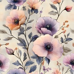Floral pattern design art studio digital artwork creative space close-up nature-inspired decor