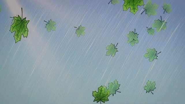These animated leaves were created in adobe After Effects.