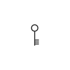 Simple Black And White Outline Of A Key