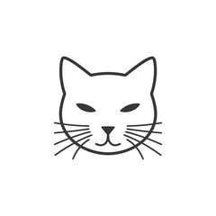 Simple Line Art Illustration Of A Cats Face