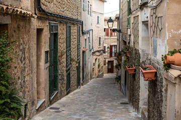 The medieval houses in the town of Estellencs, Mallorca, Spain.