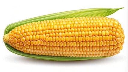 Sweetcorn cob isolated on transparent background Generative Ai.
