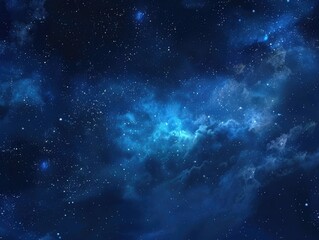 Starry Sky Night. Deep Space Nebula Twinkling Stars Illustration