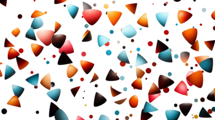 A lively explosion of black confetti with bright hues, adding flair to modern celebrations, isolated on transparent background.