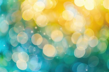 Sunshine Bokeh. Abstract Nature Background with Blue Circle Design