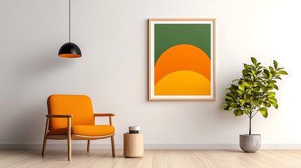 Modern living room design with artistic decor cozy furniture and natural elements bright interior contemporary style inviting atmosphere