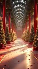 A luxurious podium with Christmas decorations and space for your luxury product