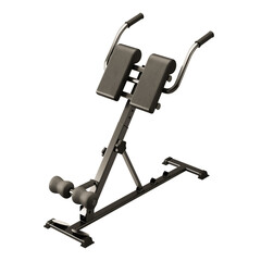 A black exercise machine with two padded cushions