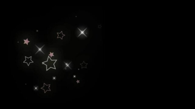 Motion graphics clip template with colorful lights animation. HD resolution with hyper realistic 4K black Background.