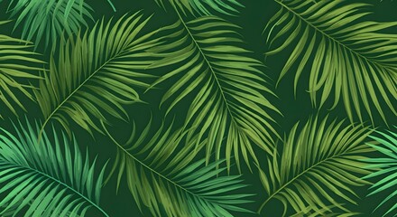 Abstract floral background with leaves seamless pattern. Tropical pattern, palm leaves seamless floral background.