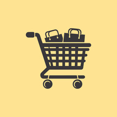 Shopping cart silhouette illustration design