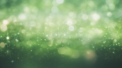 Obraz premium Abstract Green Bokeh Background With Glimmering Lights
