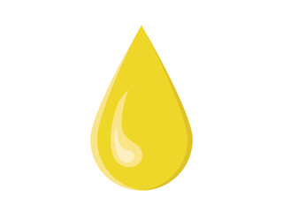 a drop of gasoline in gold on a white background