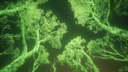 Enchanted Forest: A Nighttime View of Luminescent Trees