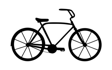 Bicycle icon vector silhouette on white background.