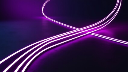 Abstract purple speed neon light trail background. Generative Ai.