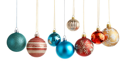 Collection of colorful beautiful Christmas decoration balls