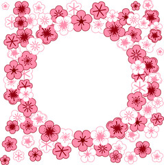 Abstract art background vector. Pink flower, Organic shapes, graphic Vector circle frame background for banner, poster, Web and packaging.