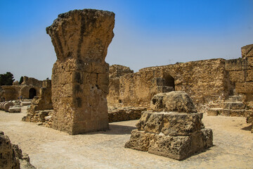 the tourist attraction of Antonio's Baths of Carthage in Tunis