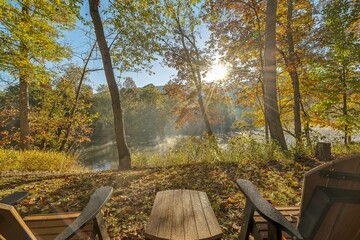 bench in autumn