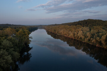 sunset over the river