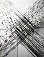 Minimalist Silver Background with Black Geometric Lines
