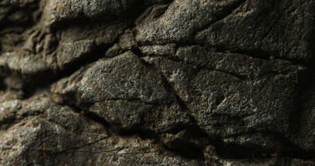 Cracked Dark Rock Surface with Deep Textural Details
