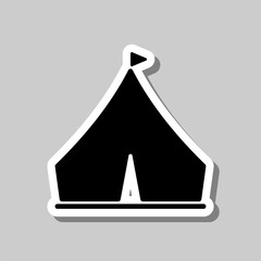 Fototapeta premium Tent simple icon vector. Flat design. Sticker with shadow on gray background