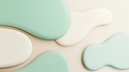 Abstract Minimalist Shape in Mint Green and White