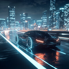 Neon City: Futuristic Car Cruise