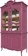 Classic style display cabinet with ceramic dishes for stylish interiors