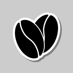 Coffee simple icon vector. Flat design. Sticker with shadow on gray background
