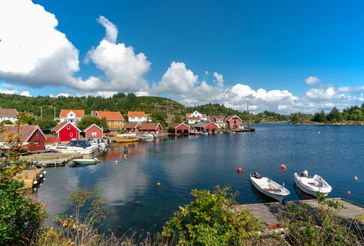 Overlooking Farestad village on Skjernoy island in Norway