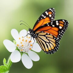 Fototapeta premium Butterfly on flower nature close-up photography outdoor vibrant colors beauty