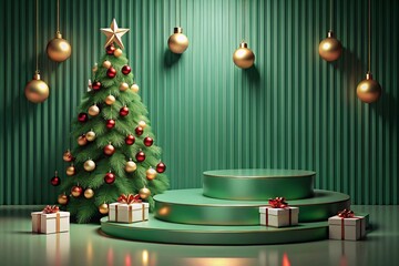 3d christmas podium for product presentation placement marry christmas podium sale