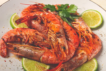 fried Langoustines , Australian, lime and herbs, spices, homemade, no people,