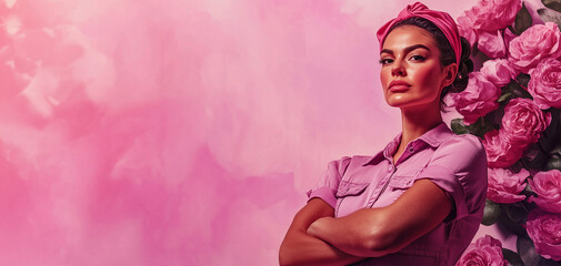 Mujer con empoderamiento femenino. 8M