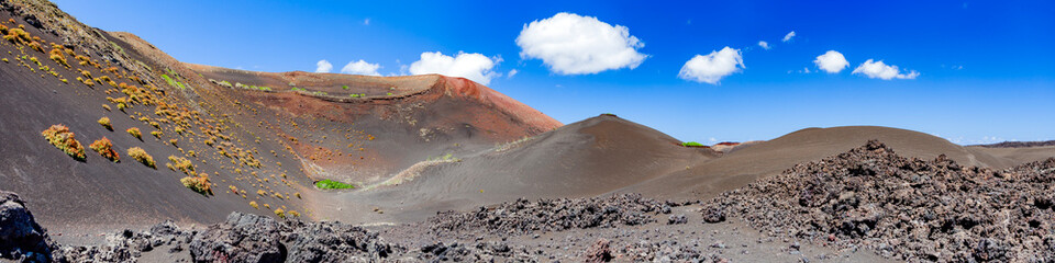 Lanzarote landscape. Timanfaya National park. Big panorama