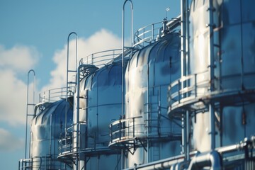 Oil refinery tanks