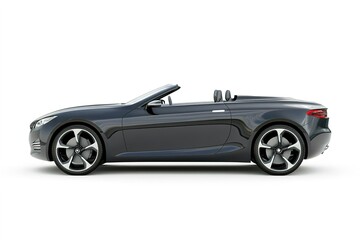 Side view of sleek convertible car in studio setting