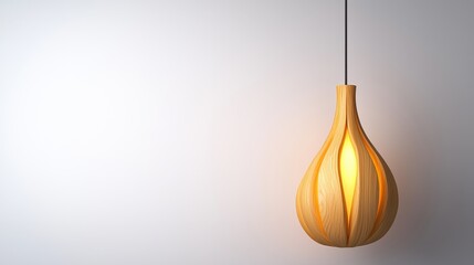 3D Render of Modern Wooden Pendant Light