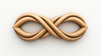 Naklejka premium 3D Render of Modern Beige Infinity Symbol with Wooden Texture