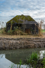 Historic bunkers at Schalkwijk, The Netherlands.