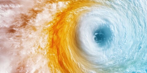 Obraz premium Bomb Cyclone Erupts in a Turbulent Clash Over the Ocean