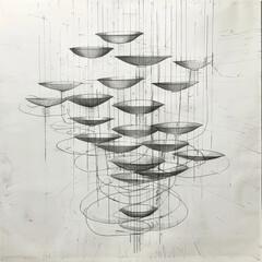 Modern Chandelier architectural drawing
