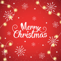 Elegant Merry Christmas card with snowflakes, Vector