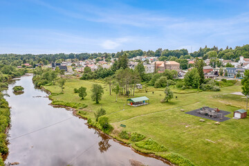 view of the city from the river