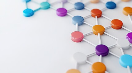 Colorful Abstract Connection with Circles and Lines Representing Network or Relationship Concept in Digital Style for Technology and Innovation Themes